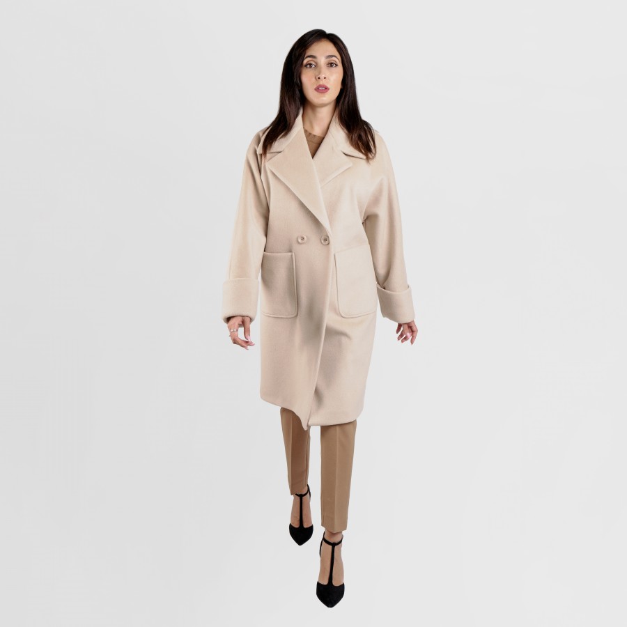 Twelve - cappotto in lana chiusura due bottoni.