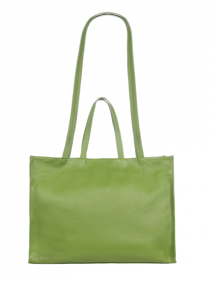 Borsa a spalla in pelle con doppi manici