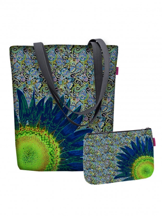 Blue flower coordinato borsa sunny e pochette bertoni