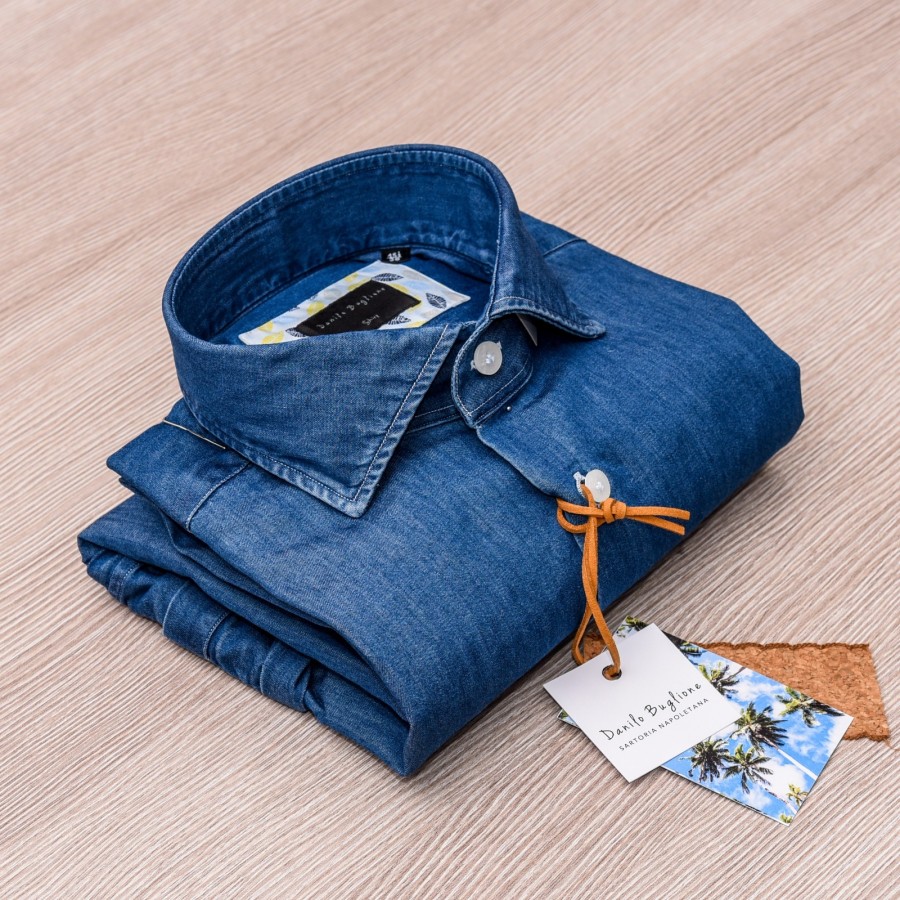 Camicia uomo - collo francese con portastecche - made in italy