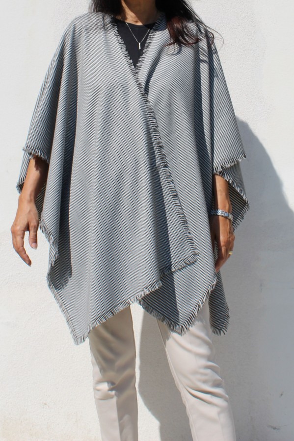 Mantella in tessuto pied de poule 