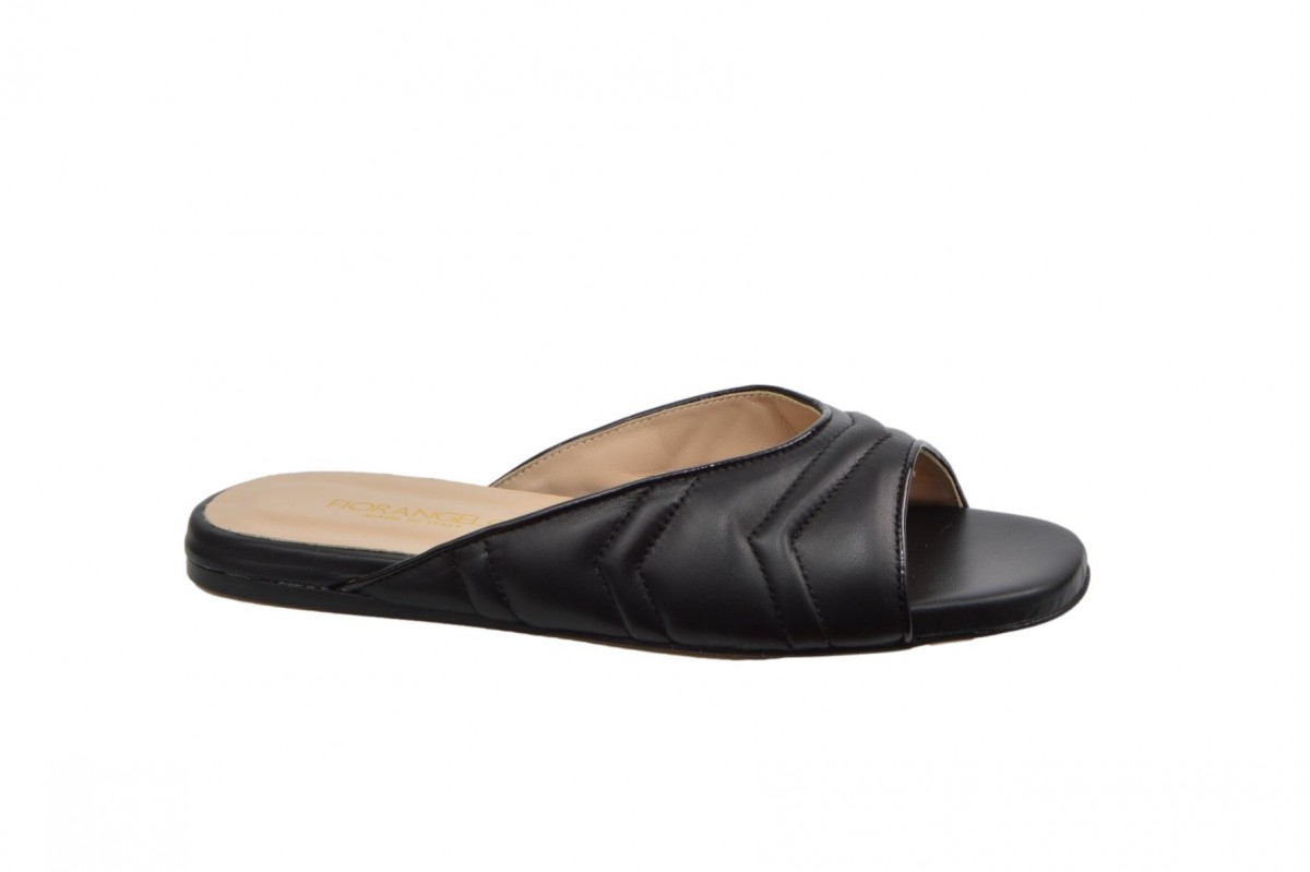 Ciabatte donna nappa nero-vernice nero